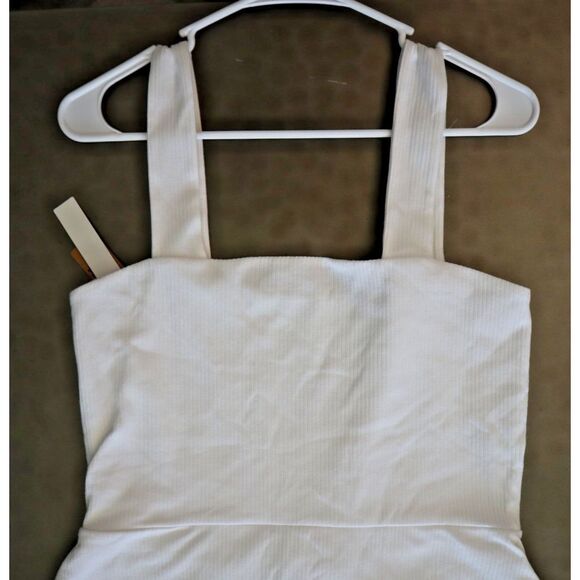 PINK  x Victoria's Secret Women's Sz XL White Ribbed Square Neck Active Dress - Picture 6 of 13